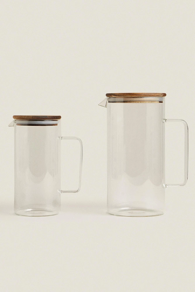 BOROSILICATE GLASS PITCHER WITH LID