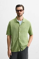 BOUCLÉ TEXTURED KNIT SHIRT