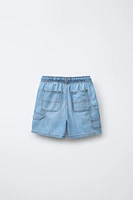 DENIM SHORTS WITH ELASTIC WAIST
