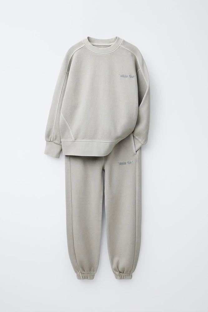 INTERLOCK SWEATSHIRT AND JOGGER PANTS SET