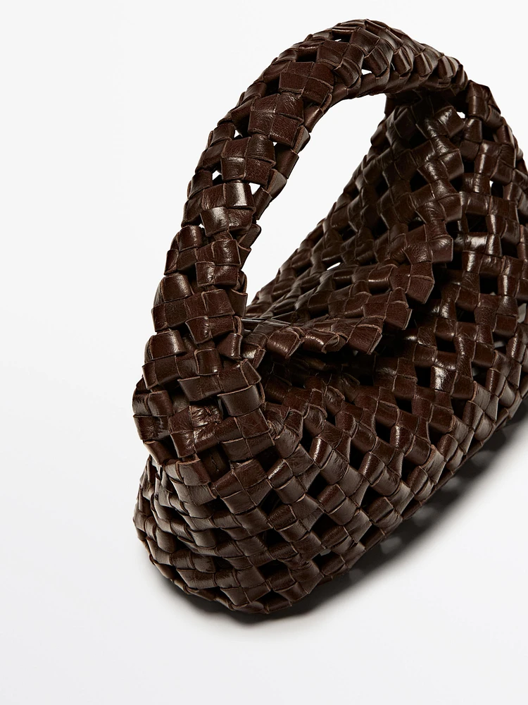 Nappa leather braided mini bag