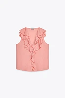 CHEMISE SANS MANCHES À VOLANTS