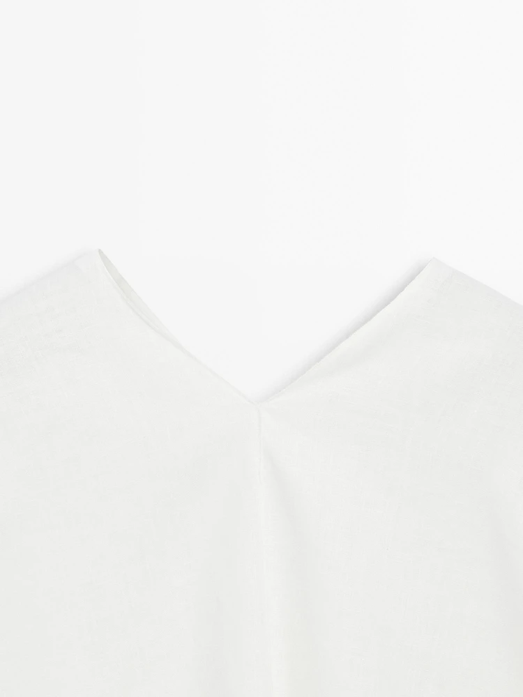 Flowing linen cape shirt - Studio
