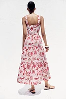 ROBE MIDI IMPRIMÉE ET AJOURÉE