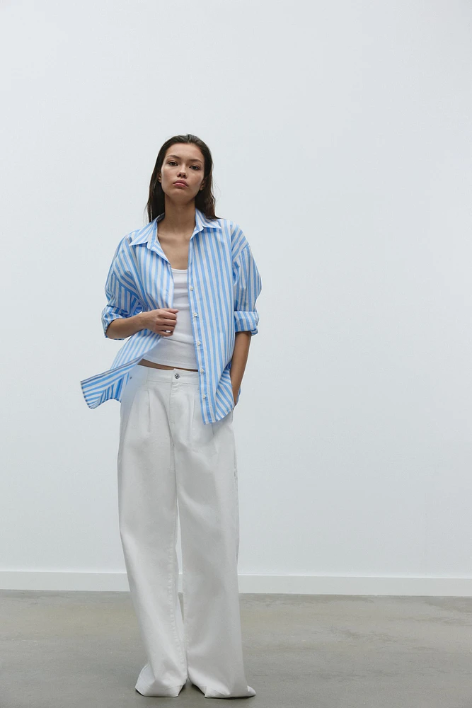 STRIPED POPLIN SHIRT