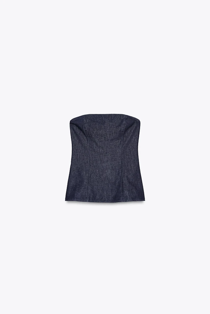 TOP BANDEAU EN DENIM TRF