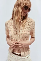 POINTELLE KNIT CARDIGAN