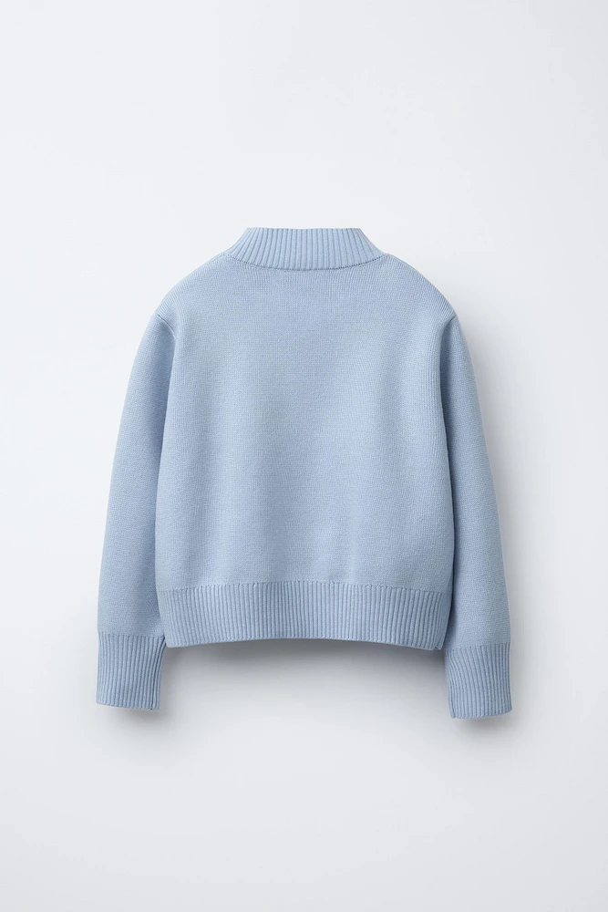 MOCK NECK KNIT SWEATER