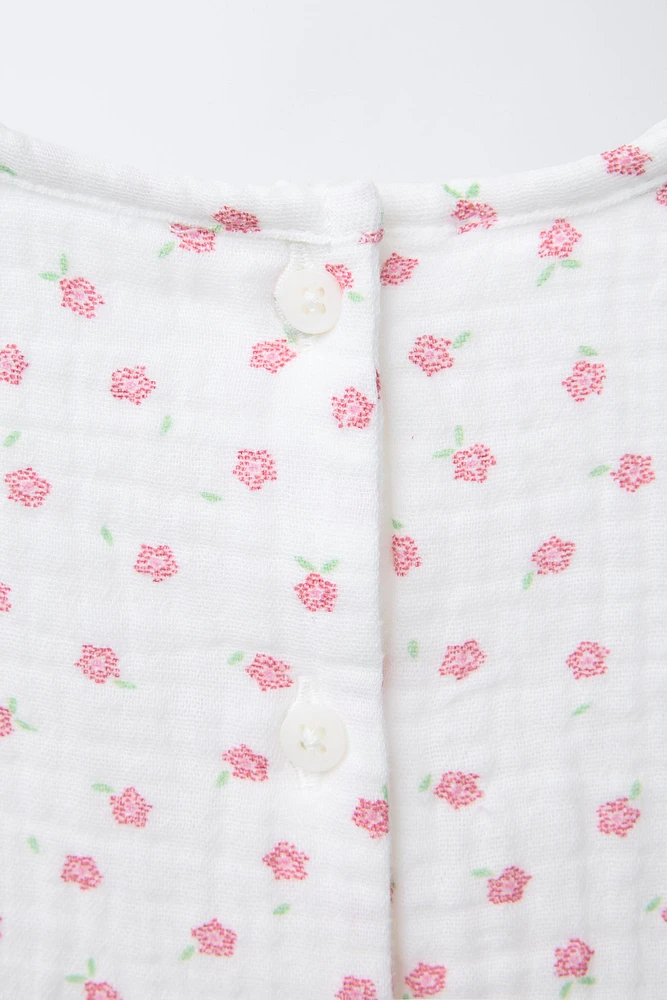 TEXTURED FLORAL BODYSUIT