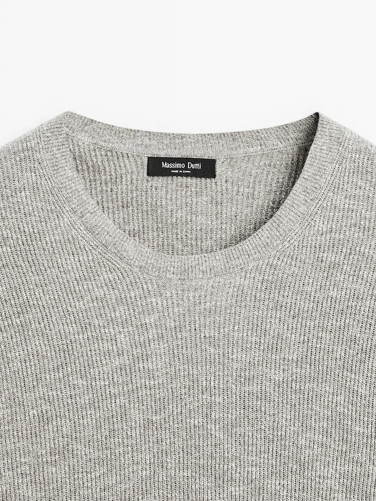 T-shirt manches courtes maille moulinée