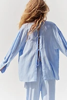 CHEMISE OVERSIZE RAYURES OUVERTURES NŒUDS DOS