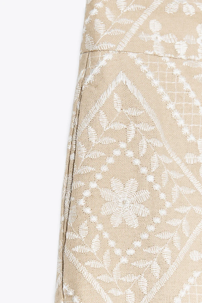 PANTALON JUPE-CULOTTE BRODÉ