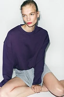 GATHERED CROPPED SWEATSHIRT