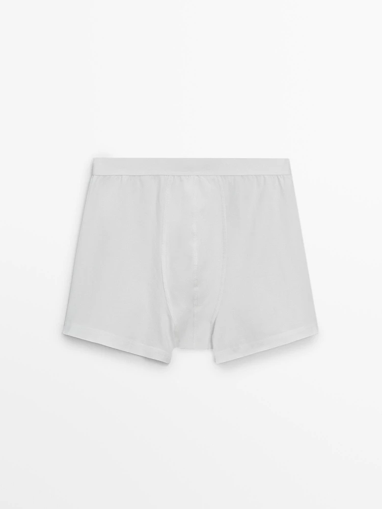 Boxer uni en coton mélang