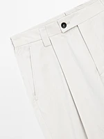 Cotton blend darted crepe trousers - Limited Edition
