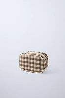 PLAID TOILETRY BAG