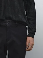 Pantalon slim en coton mélang