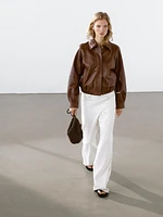Waxed nappa leather jacket