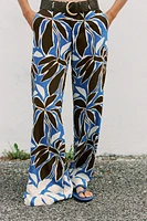 FLORAL PRINT WIDE LEG PANTS
