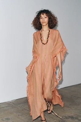 100% LINEN MULTI-POSITION KAFTAN ZW COLLECTION
