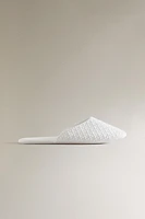 EMBROIDERED FABRIC SLIPPERS