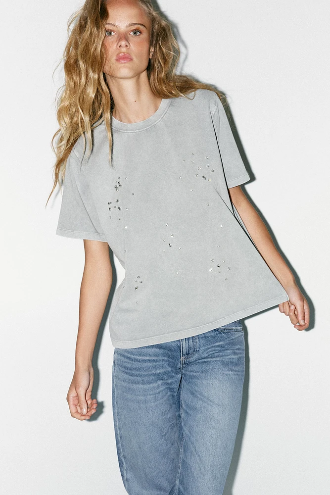 JEWEL WASHED EFFECT T-SHIRT