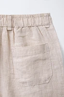 100% LINEN SHORTS