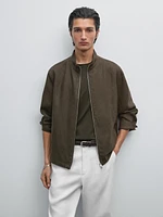 100% linen bomber jacket
