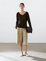 Pull coton en maille moulinée