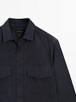 Double-pocket cotton overshirt