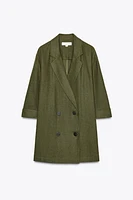 LINEN BLEND DOUBLE BREASTED BLAZER