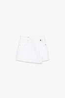 Z1975 JUPE-CULOTTE CROISÉE EN JEAN