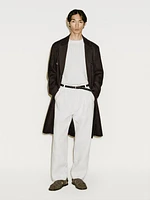 Pantalon à double pince 100 % lin