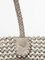 Sac cabas tressé en cuir nappa