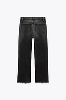 TRF HIGH-WAISTED CROPPED FLARE JEANS