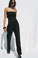 LINEN STRAPLESS JUMPSUIT