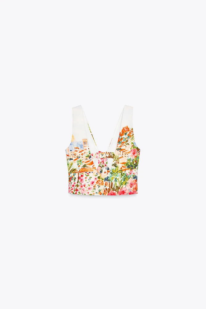 PRINTED KNOT TOP