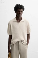 RIB KNIT RUSTIC POLO SHIRT