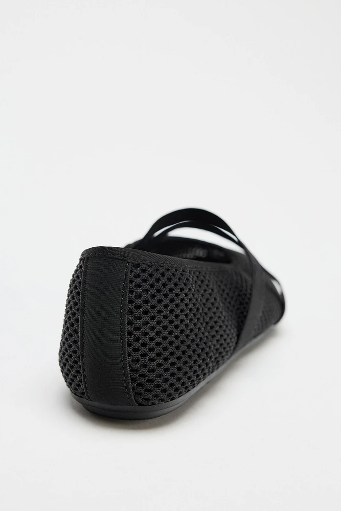ELASTIC MESH BALLET FLATS