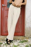 PANTALON LARGE RAYURES CEINTURE