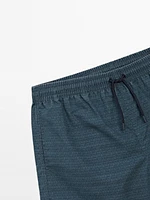 Regular fit micro-print swimming trunks