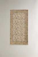 FLORAL PRINT COTTON AREA RUG