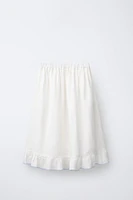 100% LINEN MIDI SKIRT