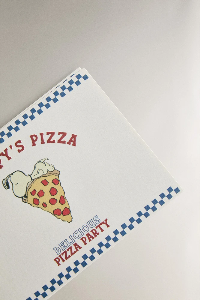 LOT INVITATIONS ENFANT PIZZA PEANUTS™ (LOT DE 6)