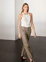 100% linen flare fit trousers