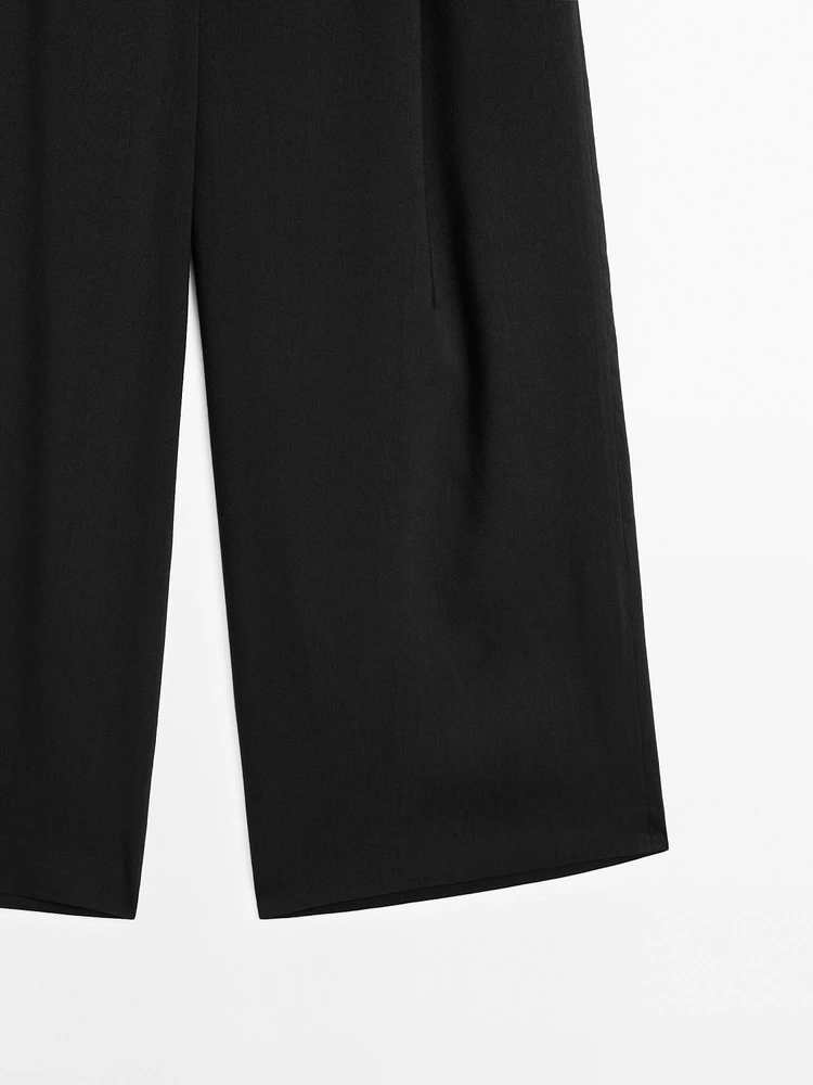 Pantalon fluide lin à pinces