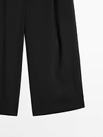 Pantalon fluide lin à pinces