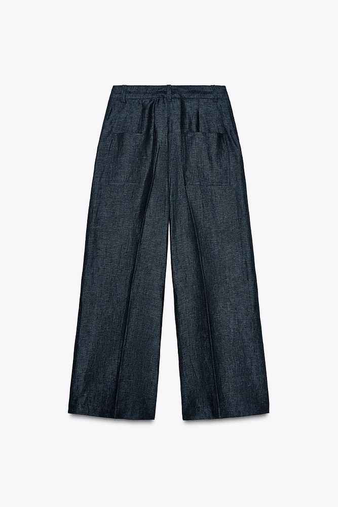 PANTALON JUPE-CULOTTE EN LIN