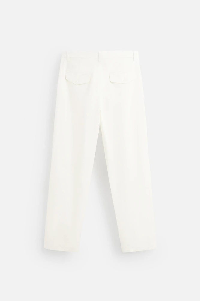 STRAIGHT FIT COTTON PANTS