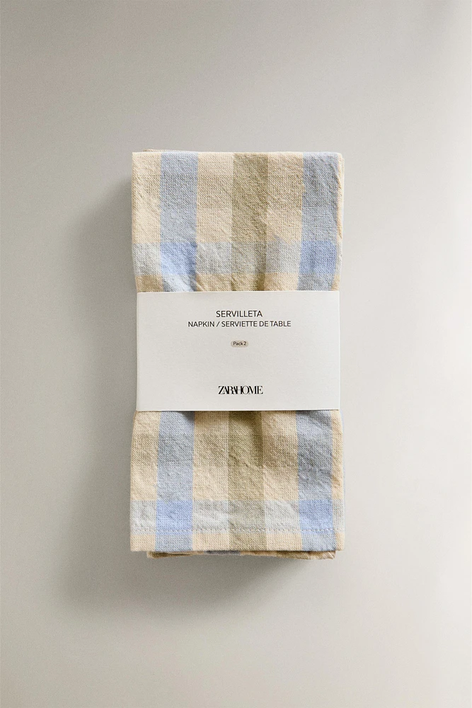 PLAID DYED THREAD NAPKINS (SET OF 2)